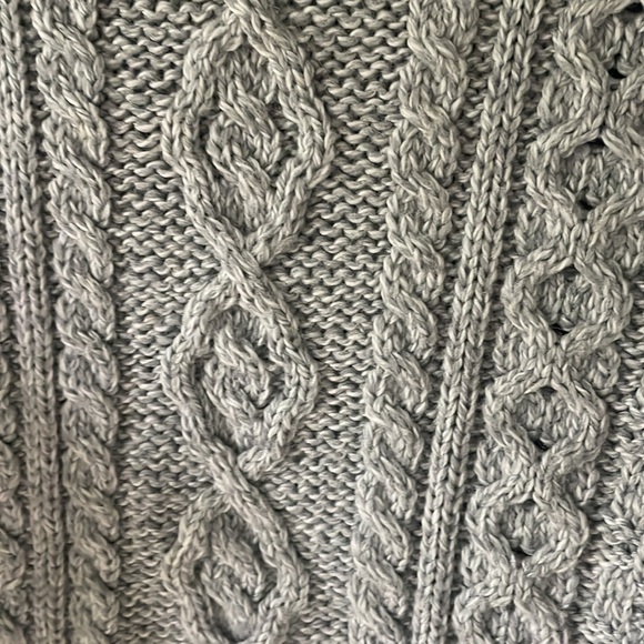 Long gray Aran sweater large - Picture 5 of 8